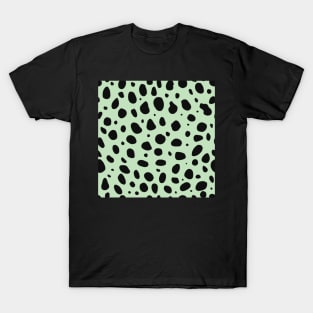 Light Green and Black Cheetah Print Animal Print T-Shirt